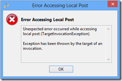 Windows Live Writer Error 1