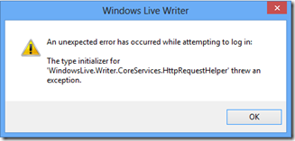 Windows Live Writer Error 2